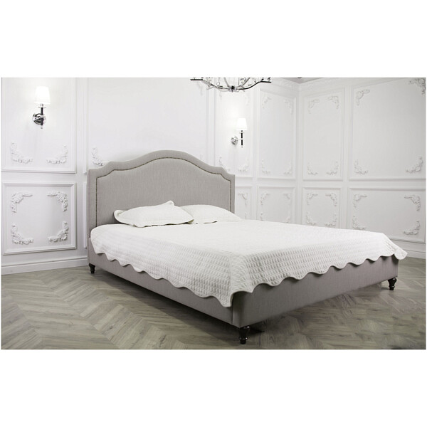 Кровать двуспальная 180х200 бежевая Cassis Upholstered - изображение 1