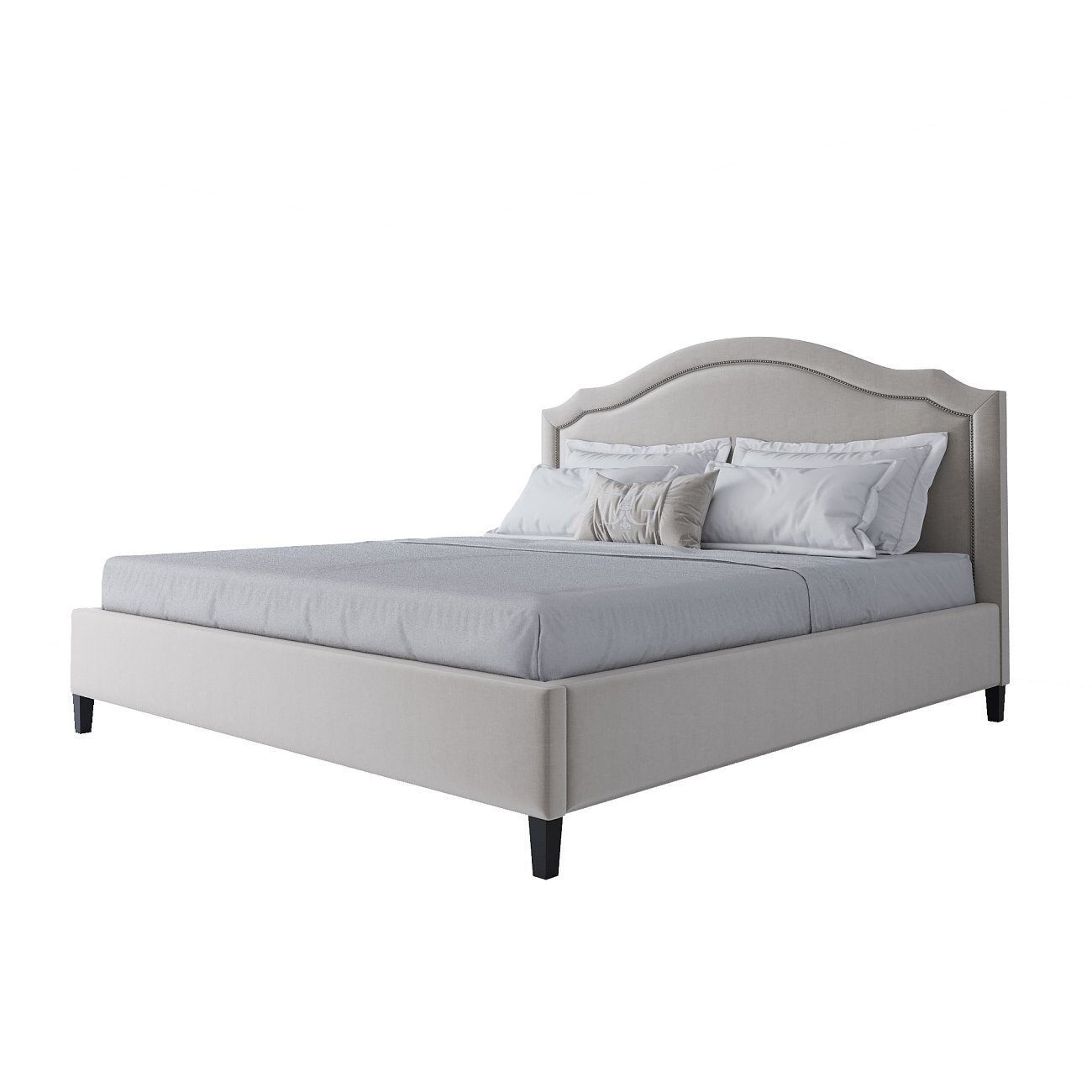 Кровать двуспальная 180х200 бежевая Cassis Upholstered - изображение 3