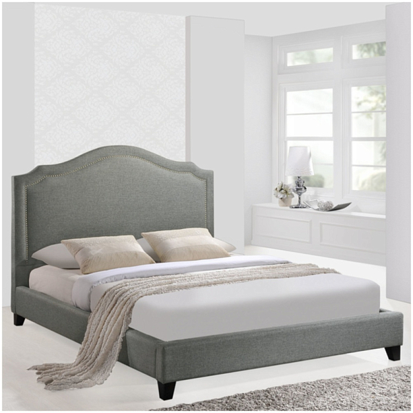 Кровать Cassis Upholstered двуспальная 180х200 серая - изображение 1