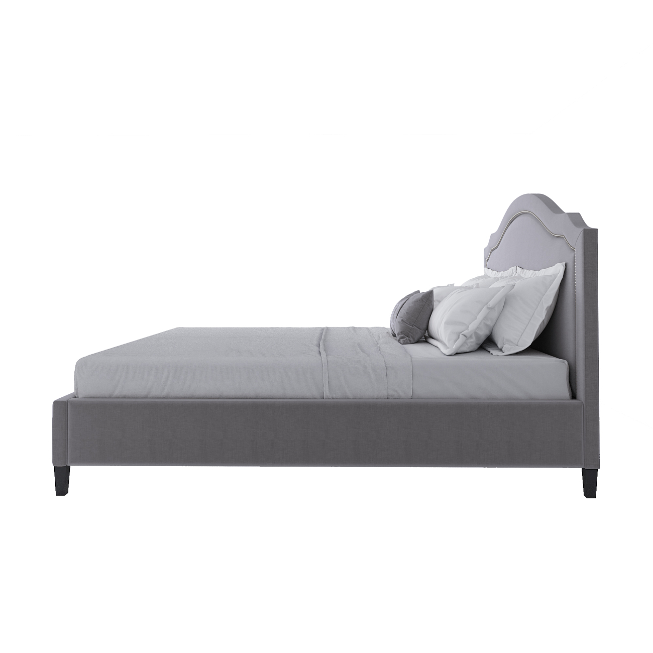 Кровать Cassis Upholstered двуспальная 180х200 серая - изображение 4