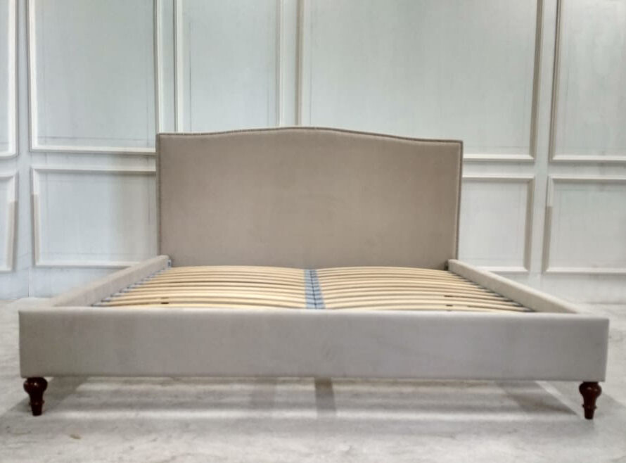 Кровать двуспальная с мягким изголовьем 180х200 бежевая Fleurie - изображение 2