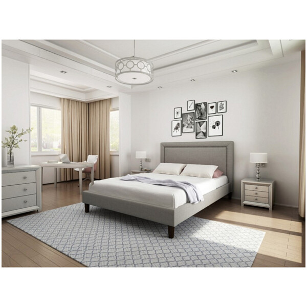 Кровать двуспальная 160х200 серая Laval Upholstered - изображение 1