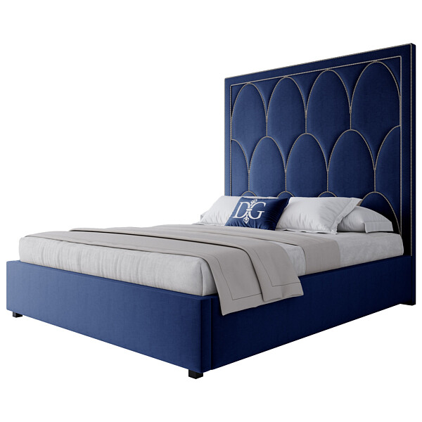 Кровать Petals Queen двуспальная 160х200 синяя - изображение 1