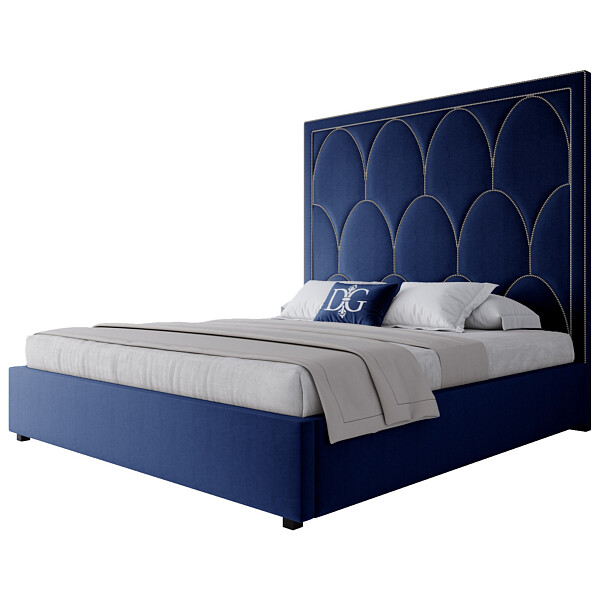 Кровать двуспальная 180х200 см синяя Petals Queen - изображение 1
