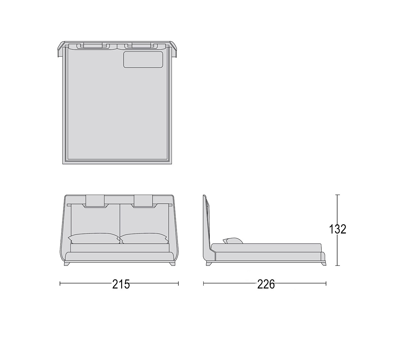 Кровать двуспальная 180х200 серая Tecni Nova Wood - изображение 3