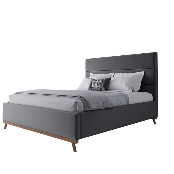 Кровать двуспальная 160х200 серая Cooper Charcoal - изображение 1