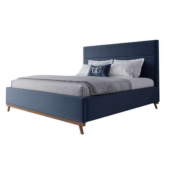 Кровать двуспальная 180х200 синяя Cooper Blueberry - изображение 1