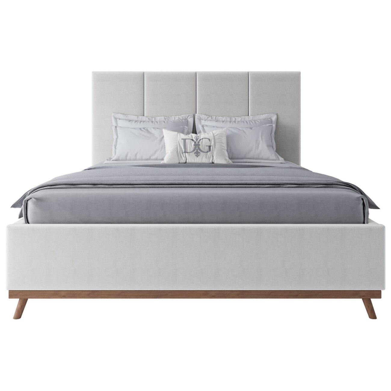 Кровать двуспальная с мягким изголовьем 160х200 белая Carter Snowfall - изображение 2