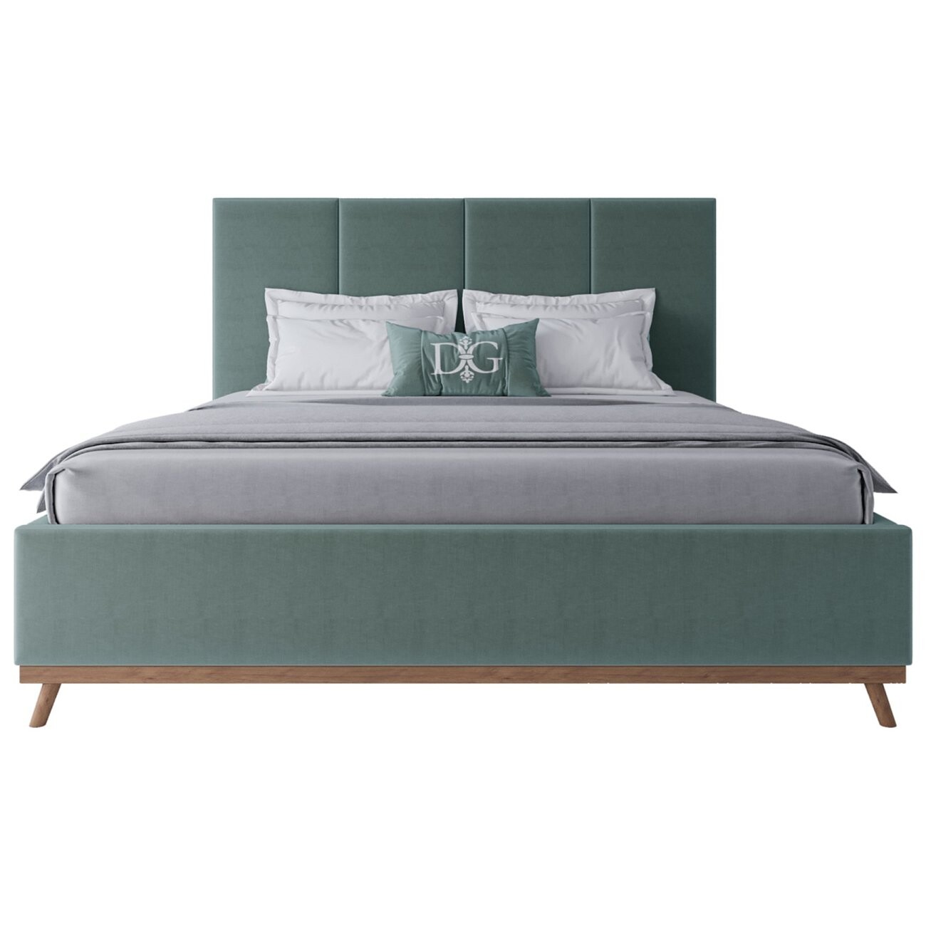 Кровать двуспальная 180х200 светло-зеленая Carter Sky - изображение 2