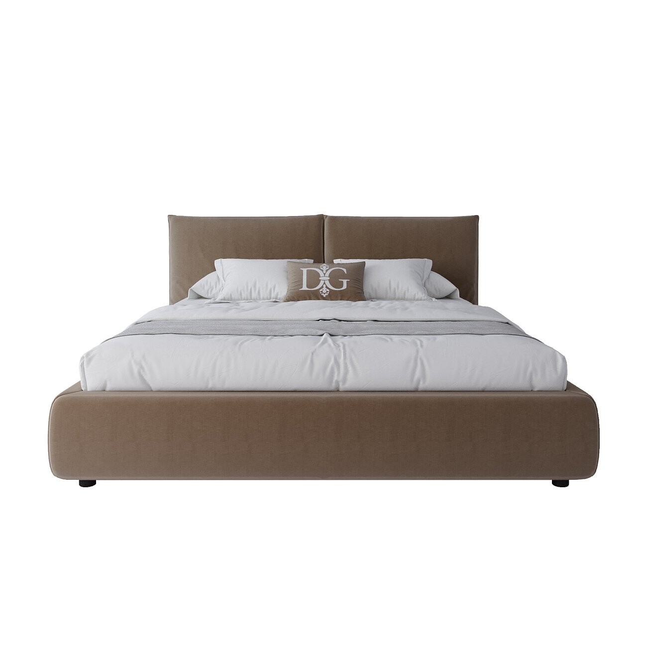 Кровать двуспальная 180х200 бежевая Bubble - изображение 2