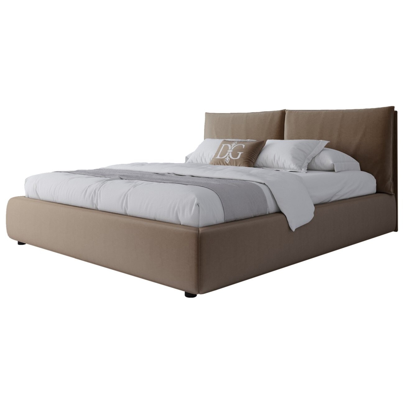 Кровать двуспальная 180х200 бежевая Bubble - изображение 3