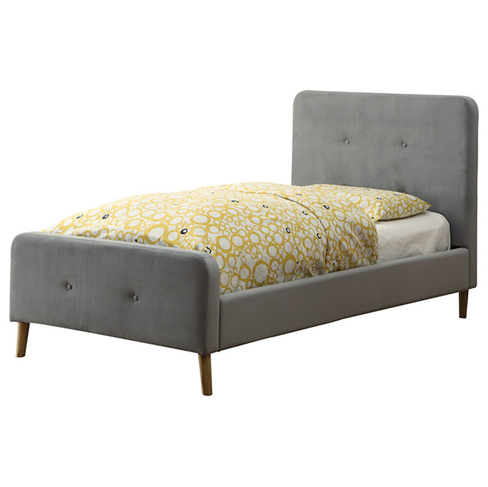 Кровать односпальная 90х200 Button Tufted Flannelette Gray серая - изображение 2