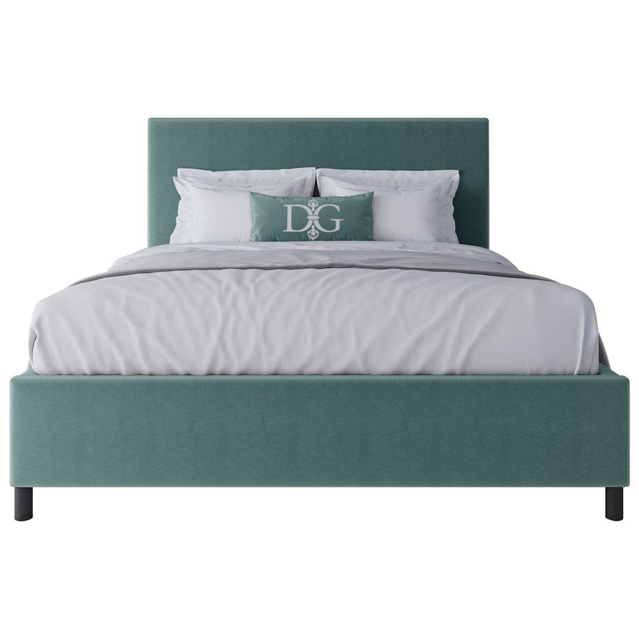 Кровать двуспальная 160х200 бирюзовая Novac Platform - изображение 2