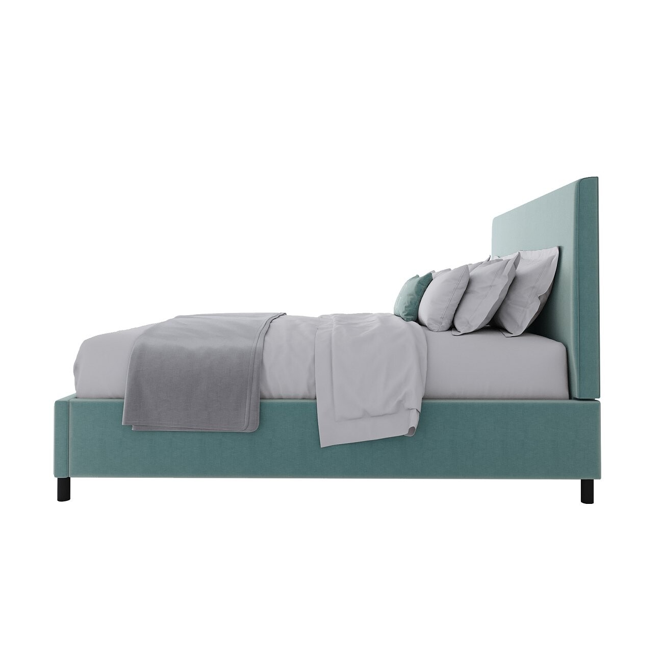 Кровать двуспальная 160х200 бирюзовая Novac Platform - изображение 3
