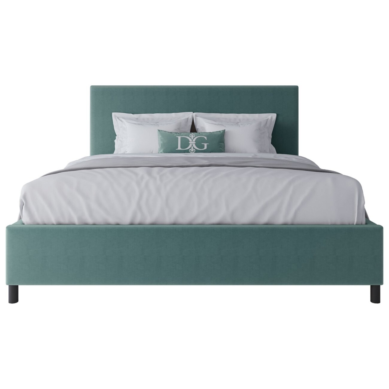 Кровать двуспальная 180х200 бирюзовая Novac Platform - изображение 2