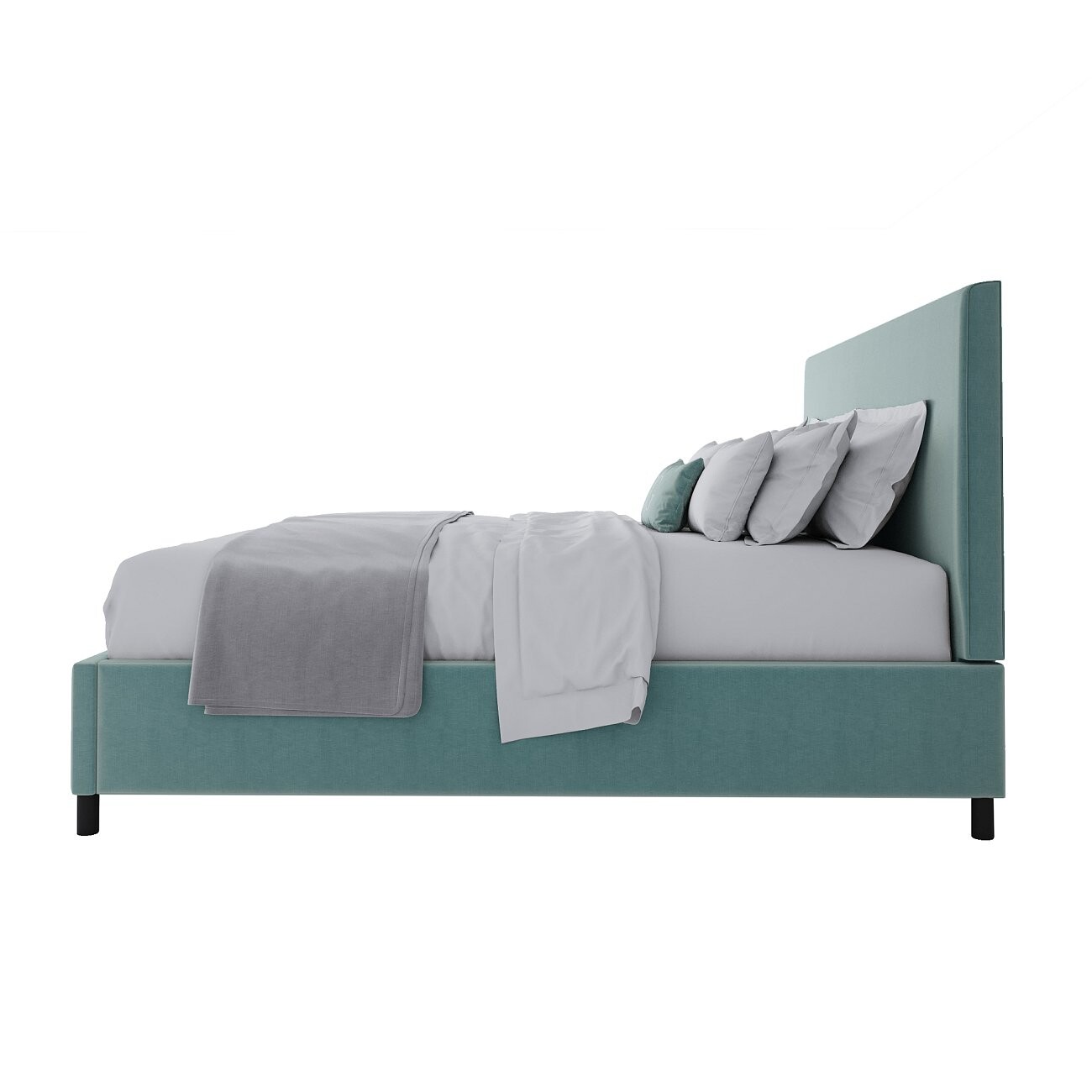 Кровать двуспальная 180х200 бирюзовая Novac Platform - изображение 3