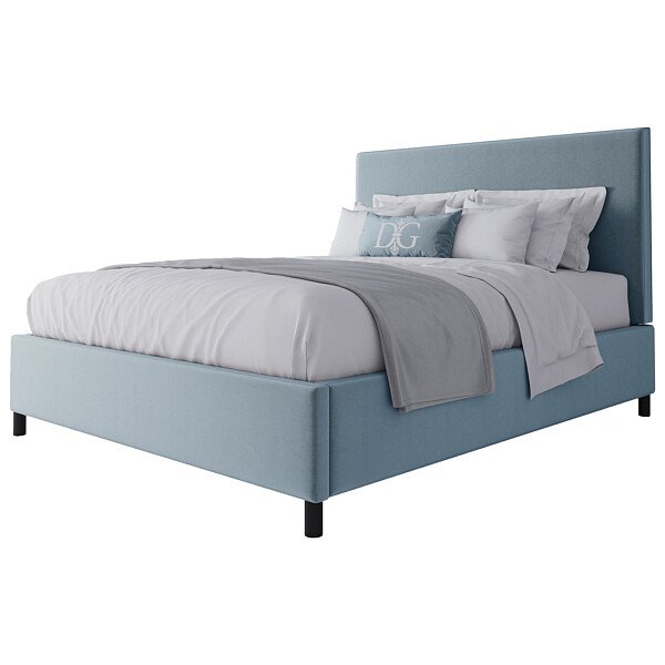 Кровать двуспальная 160х200 голубая Novac Platform - изображение 1