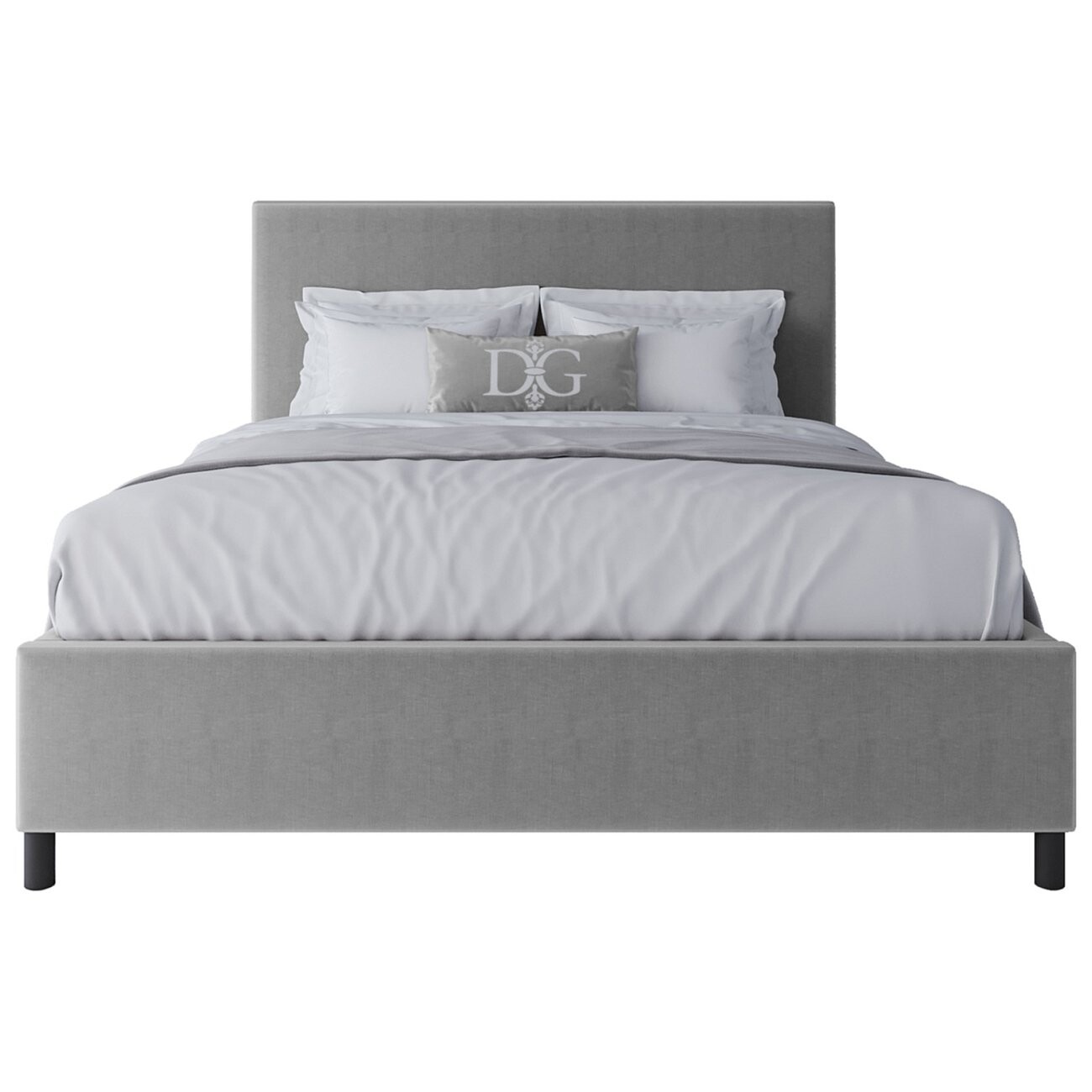 Кровать двуспальная 160х200 серая Novac Platform - изображение 2