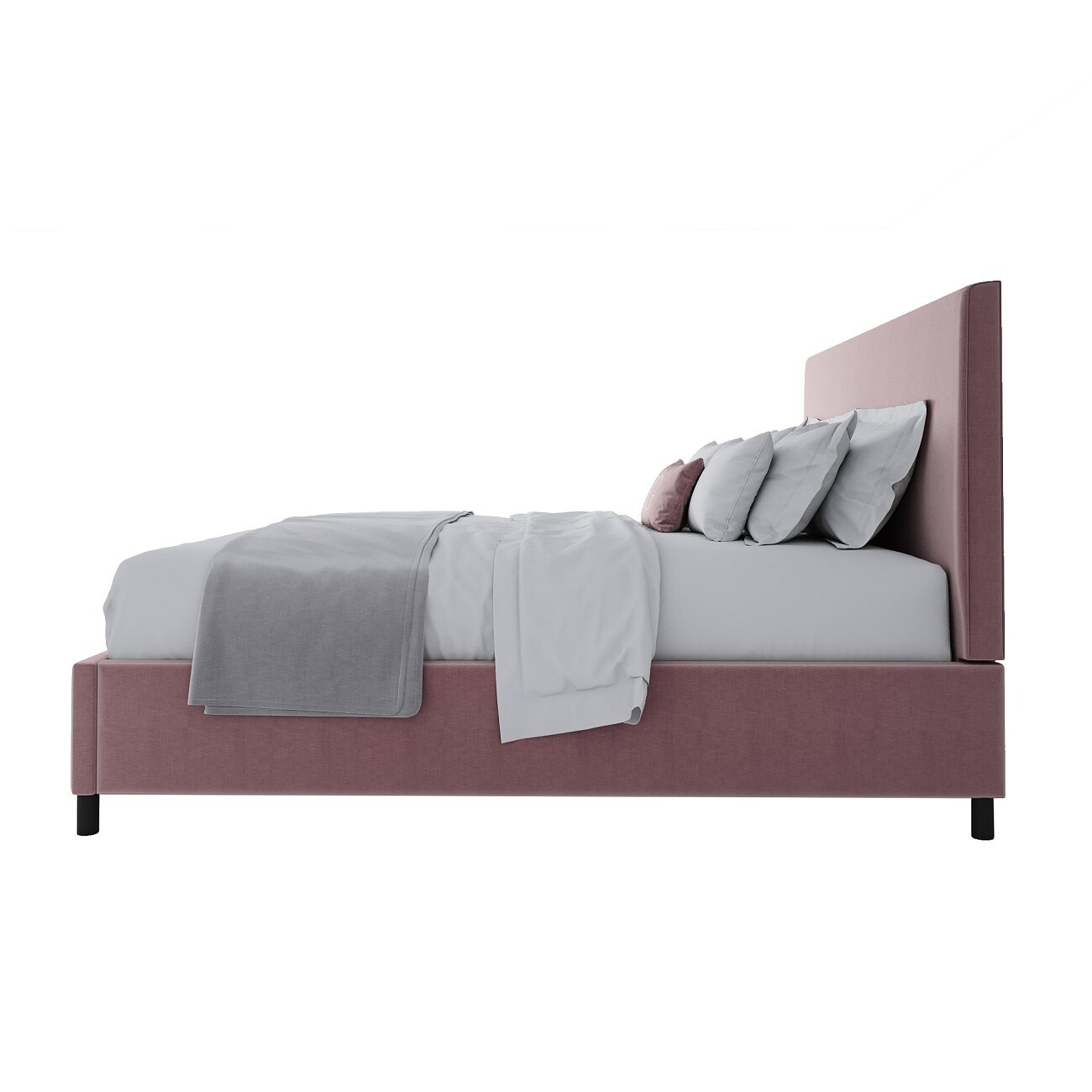 Кровать двуспальная 180х200 розовая Novac Platform - изображение 3