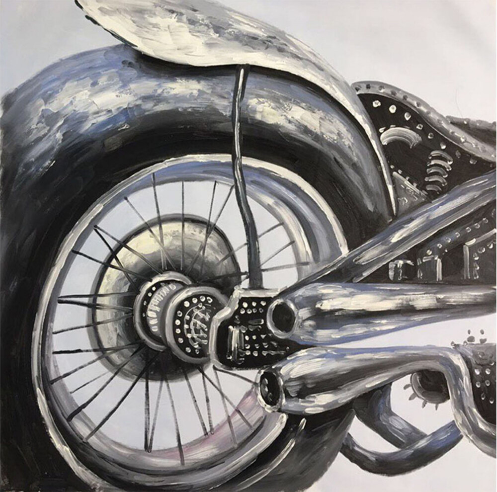 Картина на холсте 100х100 см "Мотоцикл"