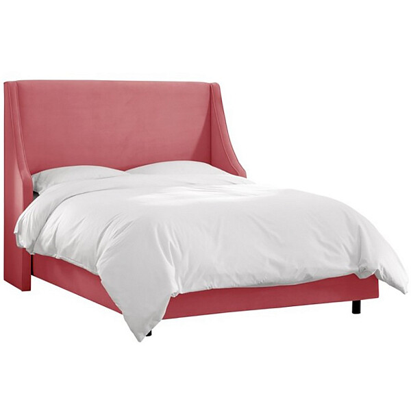 Кровать двуспальная 160х200 розовая Davis Wingback Dusty Rose - изображение 1