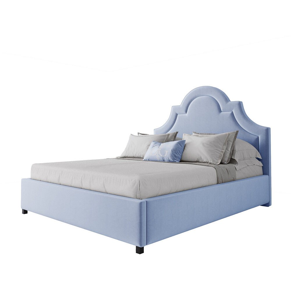 Кровать двуспальная 160х200 голубая Kennedy