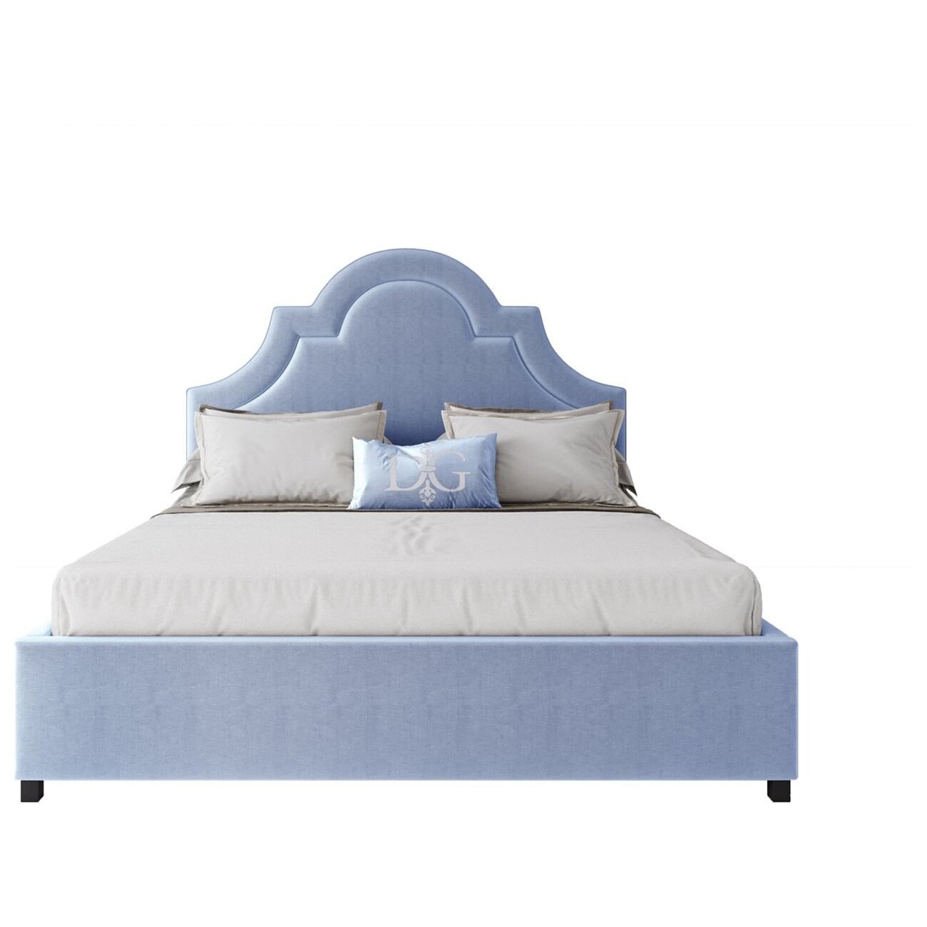 Кровать двуспальная 160х200 голубая Kennedy - изображение 2
