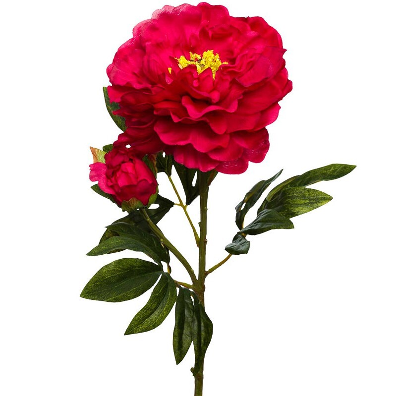 Искусственный цветок "Пион" алый 67 см (24)