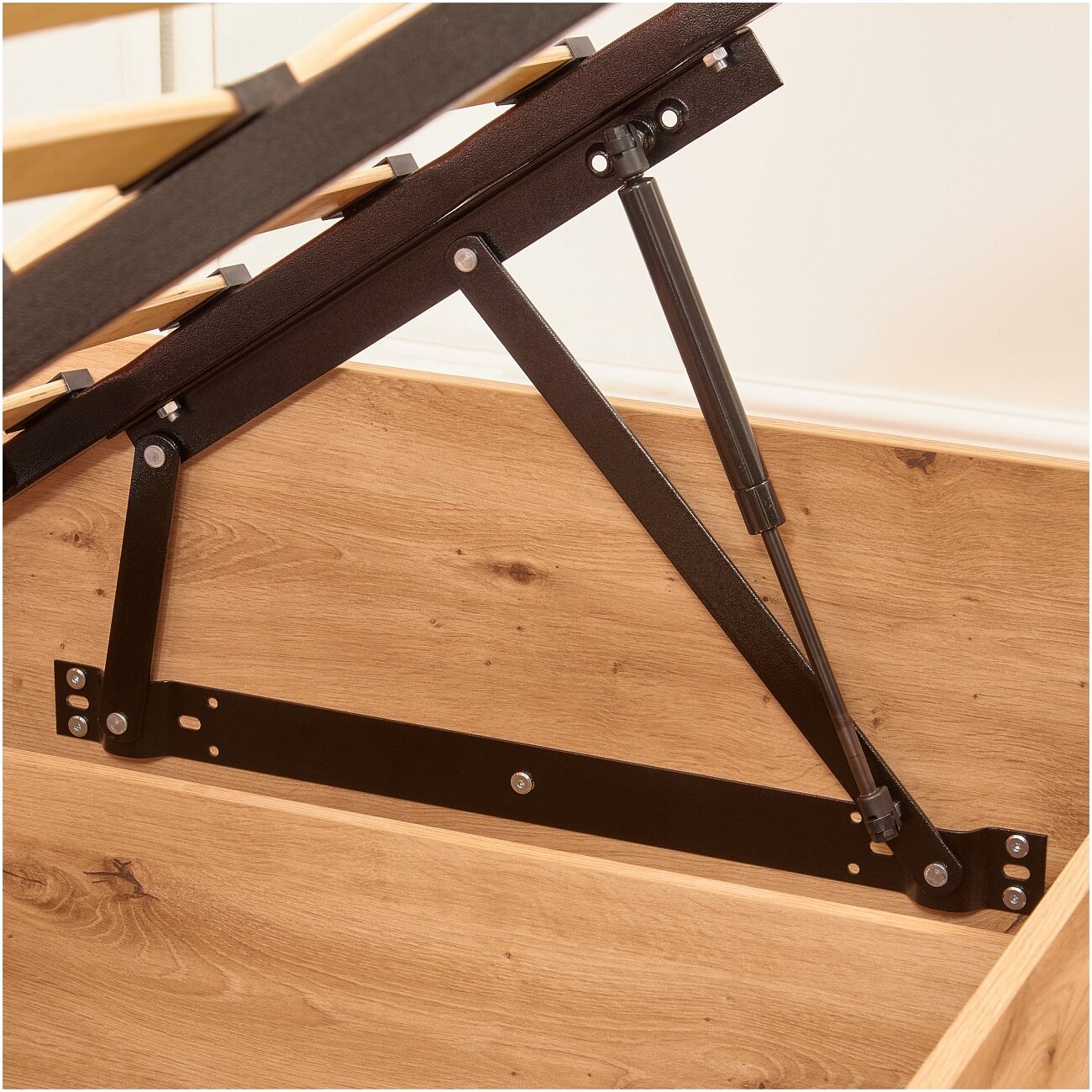 Кровать двуспальная с подъемным механизмом и ящиком для белья 160х200 оранжевая, дикий дуб Fly - изображение 4