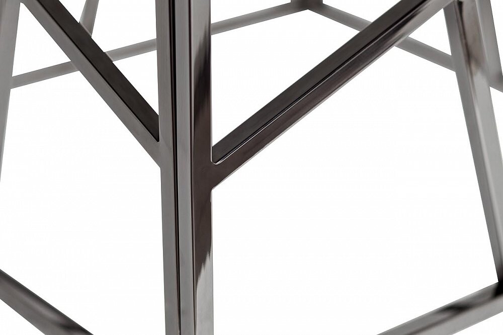 Приставной столик белый с основанием темный хром Black Chrome Cube