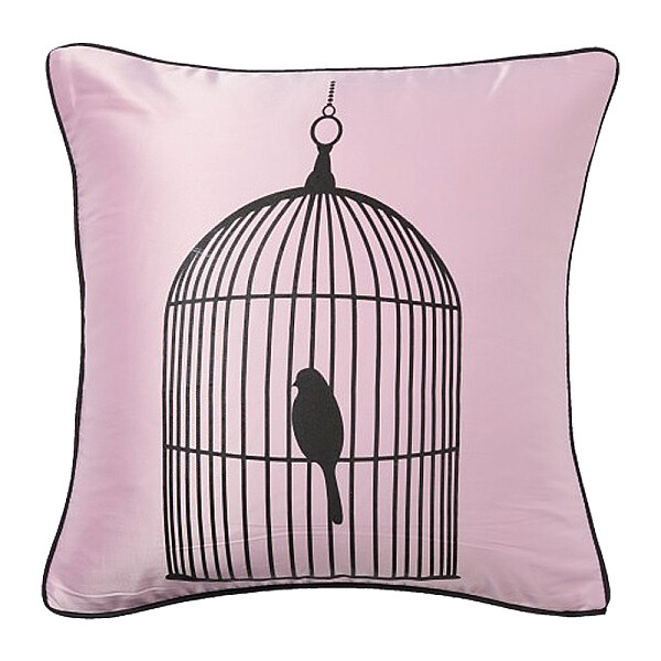Подушка с птичкой в клетке Birdie In A Cage Pink - изображение 1