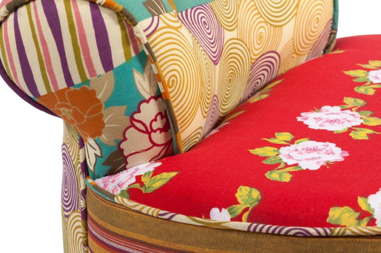 Стул мягкий с низкой спинкой лен с рисунком Chevalier - изображение 4