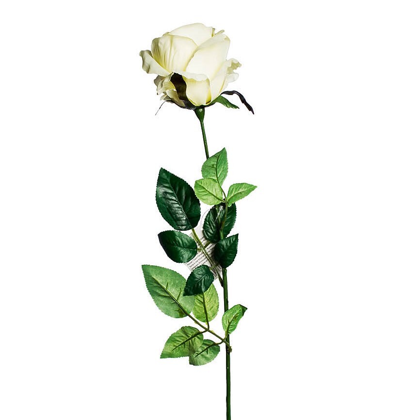 Искусственный цветок "Роза" белая 71 см (24)