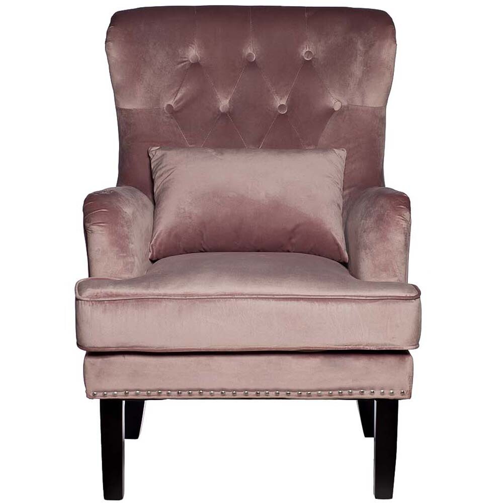 Кресло с мягкими подлокотниками дымчато-розовое Rose