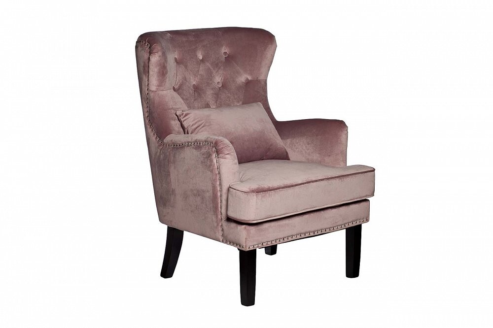 Кресло с мягкими подлокотниками дымчато-розовое Rose