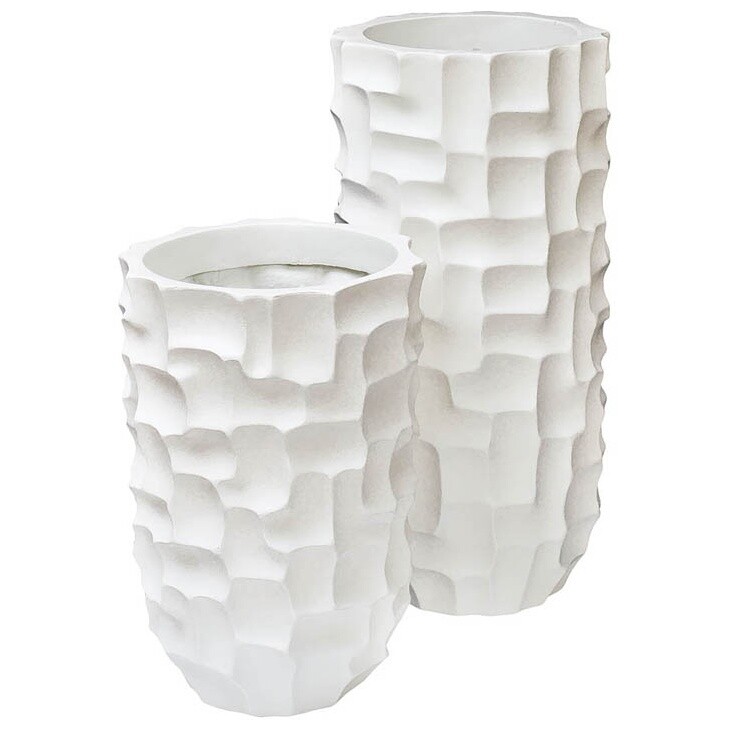 Кашпо декоративное белое 33х69 см White Cube - изображение 2