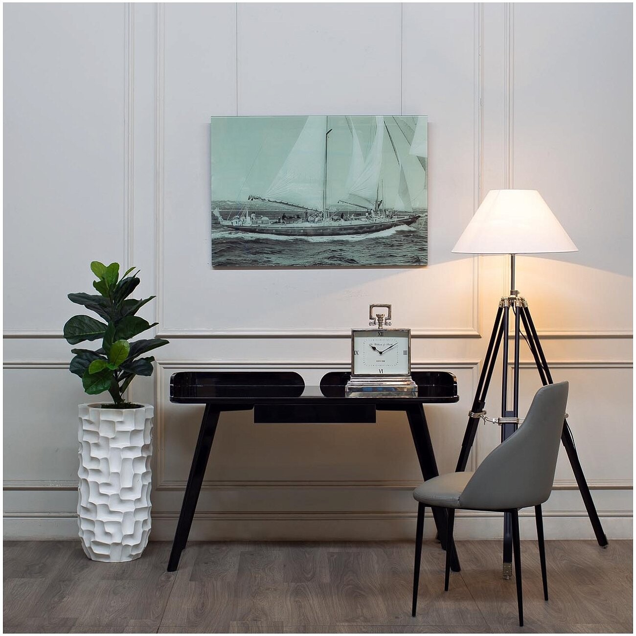 Кашпо декоративное белое 33х69 см White Cube - изображение 4