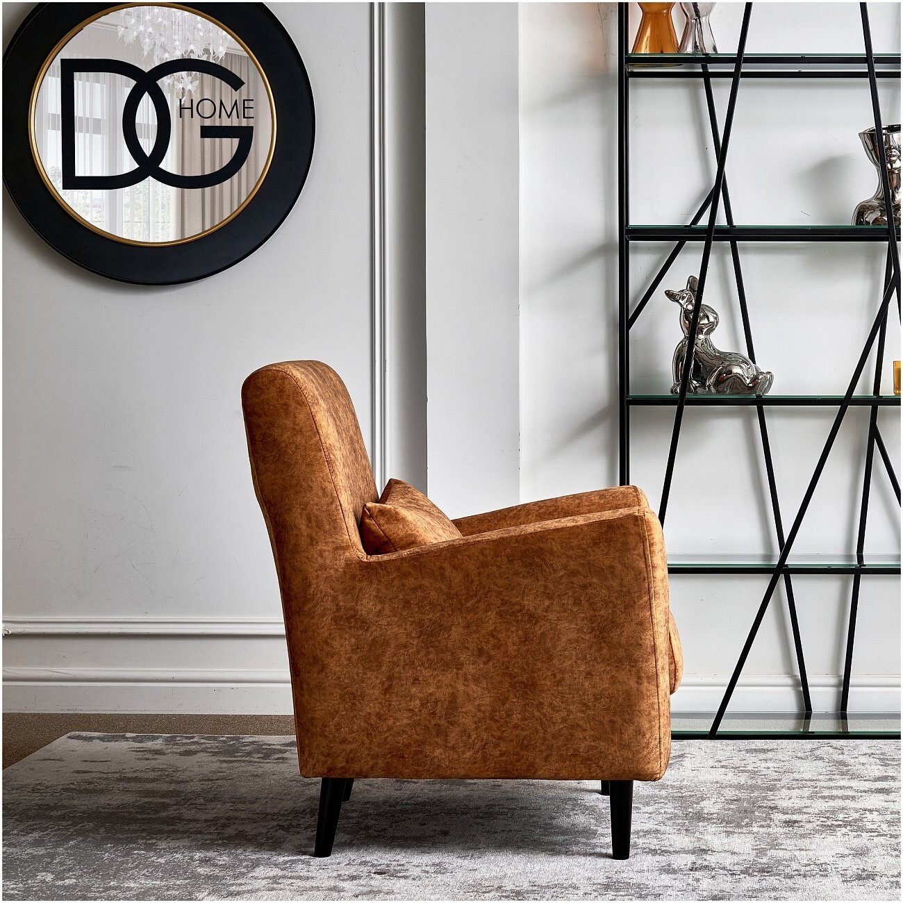 Кресло с мягкими подлокотниками "Эхо", рыжее - изображение 2