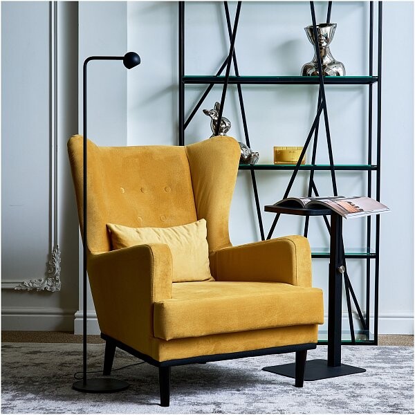 Кресло мягкое с ушами "Лорд", горчичное - изображение 1