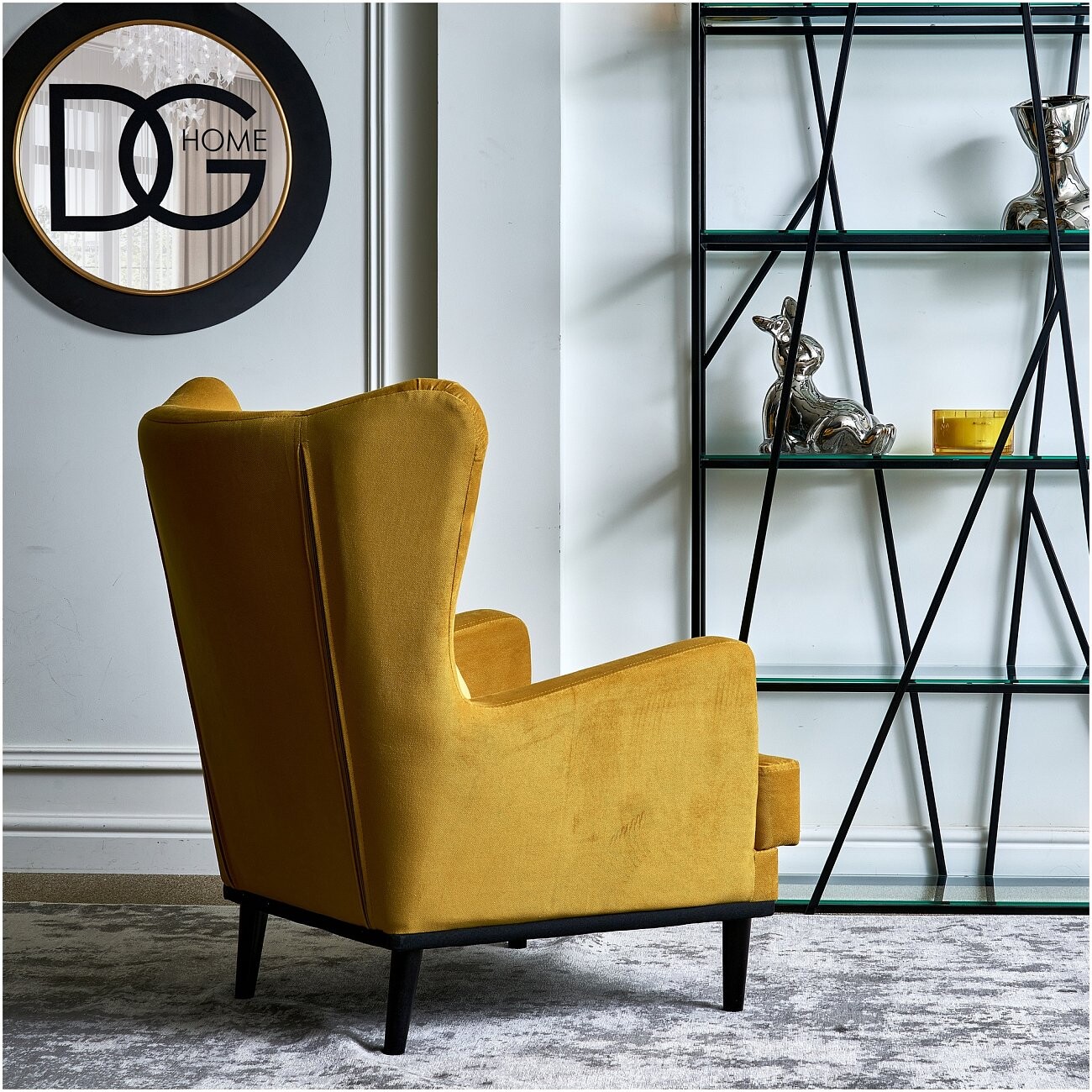 Кресло мягкое с ушами "Лорд", горчичное - изображение 2