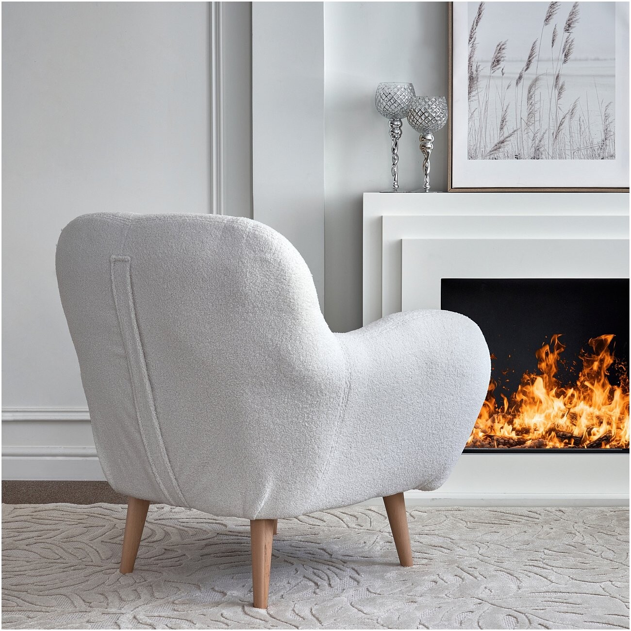 Кресло с мягкими подлокотниками меховое "Релакс", белое - изображение 4