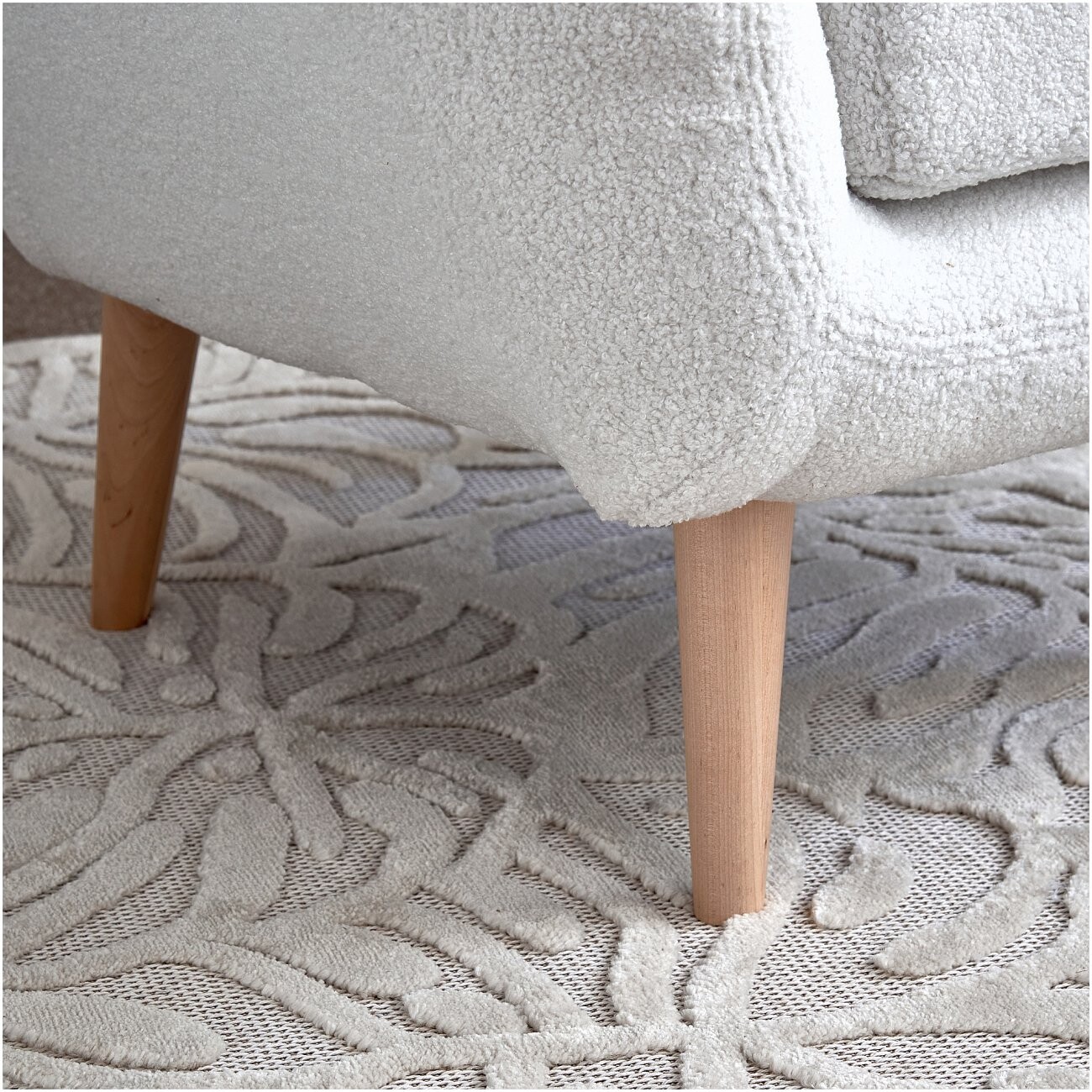 Кресло с мягкими подлокотниками меховое "Релакс", белое - изображение 5