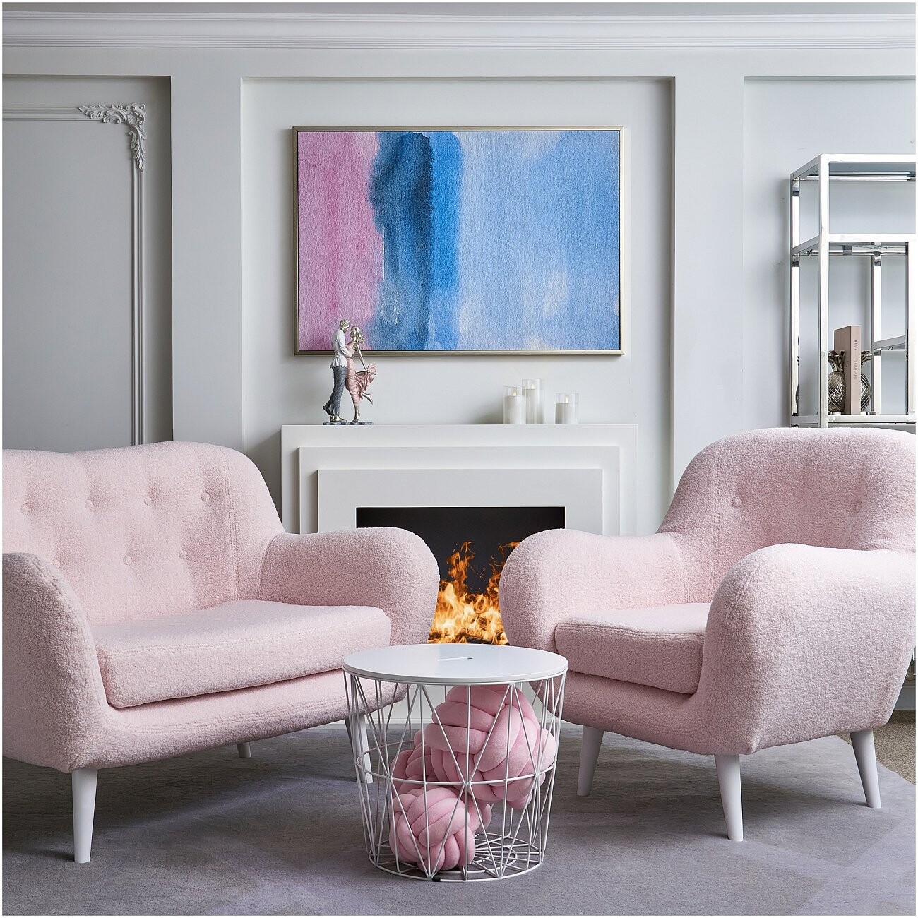 Кресло с мягкими подлокотниками меховое "Релакс", нежно-розовое - изображение 8