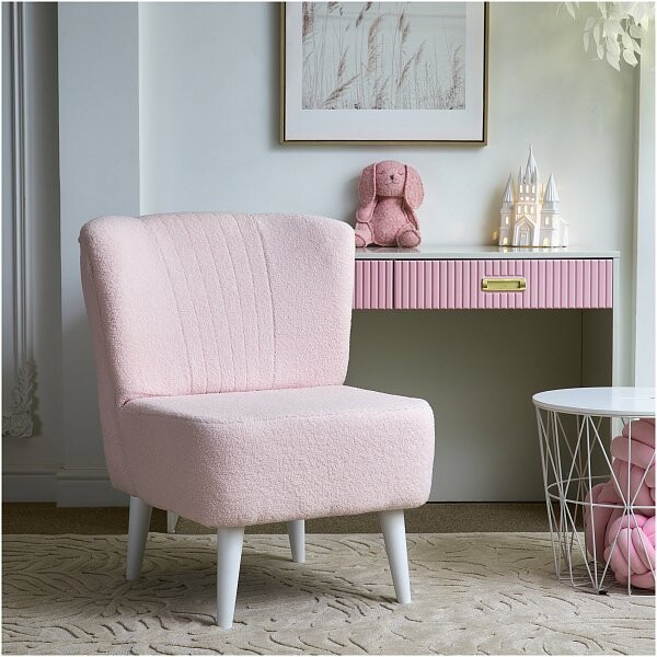 Кресло мягкое меховое "Элит", нежно-розовое - изображение 1