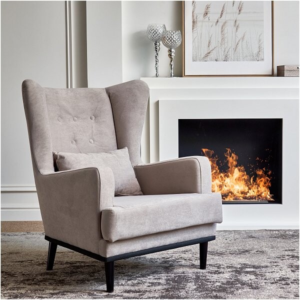 Кресло мягкое с ушами "Лорд", песочное - изображение 1