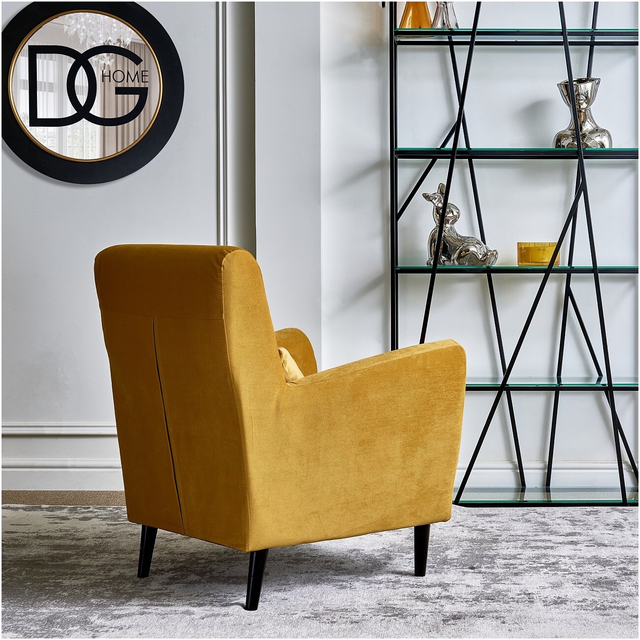 Кресло с мягкими подлокотниками "Эхо", горчичное - изображение 2