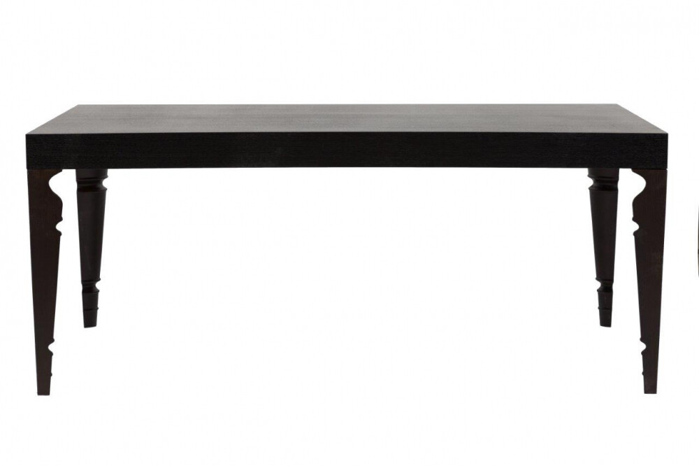 Обеденный стол черный прямоугольный с фигурными ножками 180 см Ferretta Black Two