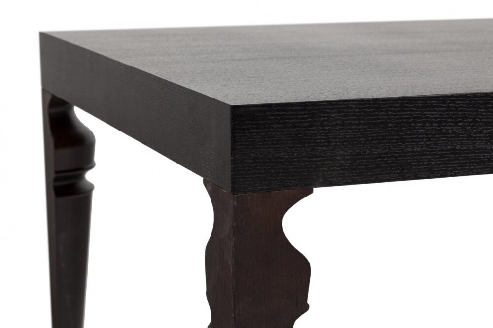 Обеденный стол черный прямоугольный с фигурными ножками 180 см Ferretta Black Two