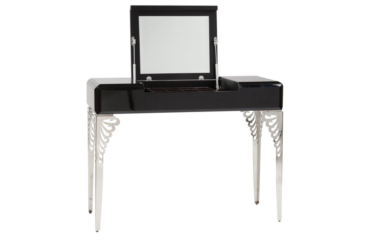 Туалетный столик с зеркалом  и металлическими ножками черный Triangl Black Two - изображение 3