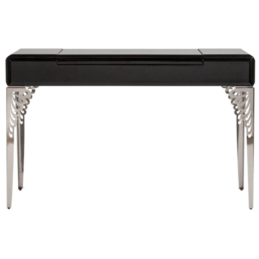 Туалетный столик с зеркалом  и металлическими ножками черный Triangl Black One - изображение 2